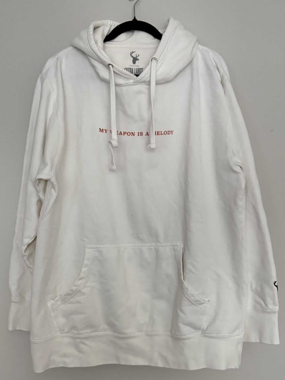 Bethel Music White Hoodie with VICTORY Script Mens Size XL “flawed”